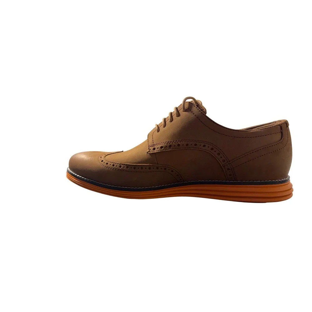 Cole Haan OriginalGrand Wingtip‎ Oxford Shoes Tan Nubuck Leather Mens C26471